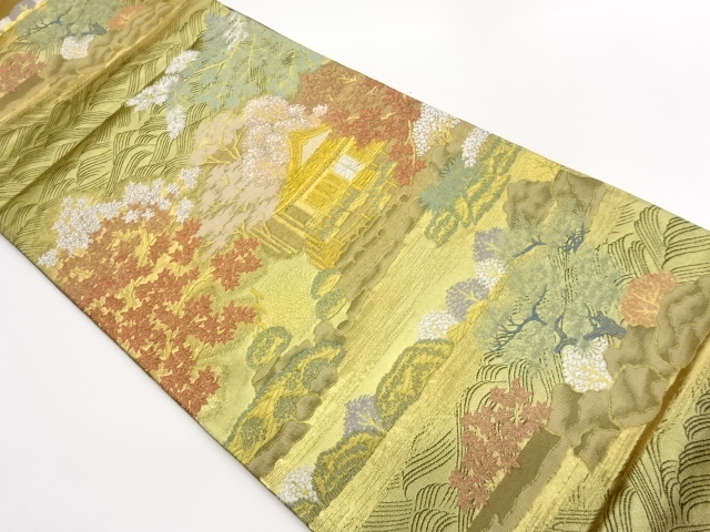 JAPANESE FUKURO OBI / WOVEN FLORAL PLANTS